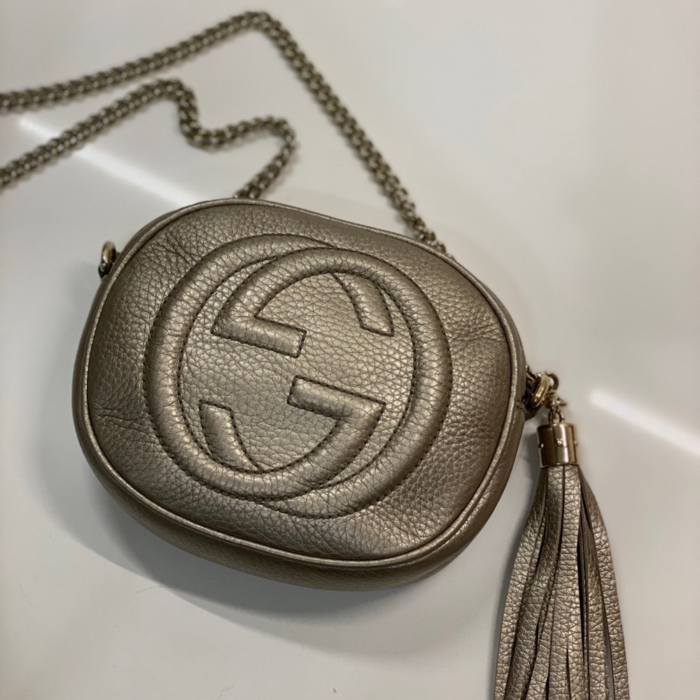 Gucci / Soho Nubuck Leather Mini Chain Bag